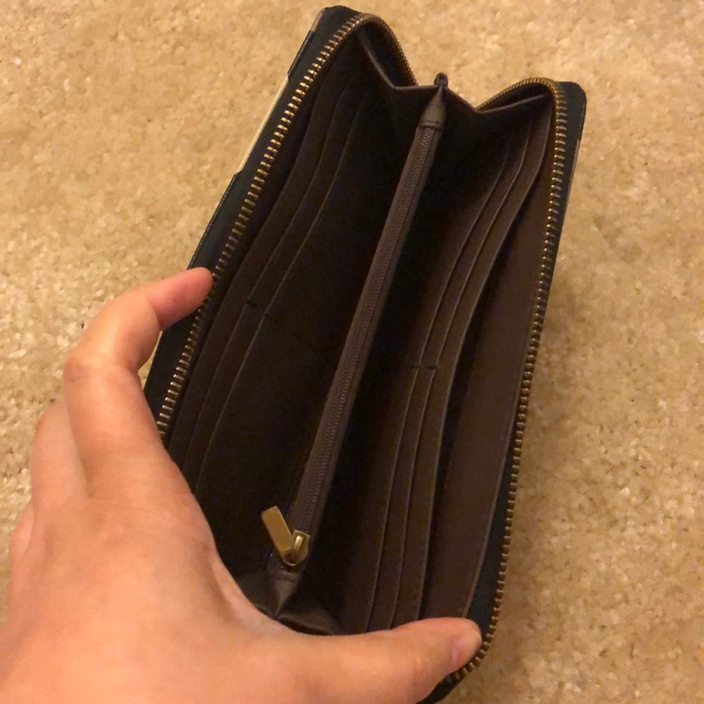 Fossil Wallet Leaves Print Size Os Color Brown Gr… - image 5